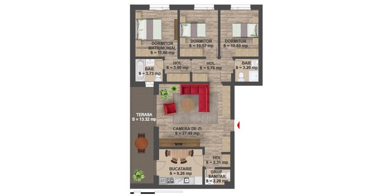4 camere in Greenfield - Padurea Baneasa - bloc 2017 cu 2 locuri de parcare